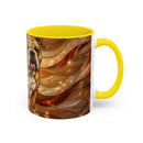 Amber Bulldog Stained Glass Style Mug