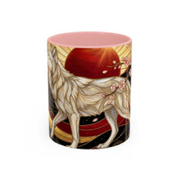 Sakura Wolf Stained Glass Style Mug