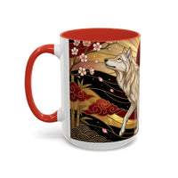 Sakura Wolf Stained Glass Style Mug