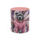 Rose Glow Staffordshire Bull Terrier Stained Glass Style Mug