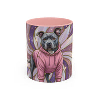 Rose Glow Staffordshire Bull Terrier Stained Glass Style Mug