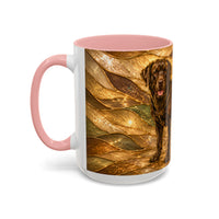Honey Glow Chocolate Labrador Retriever Stained Glass Style Mug