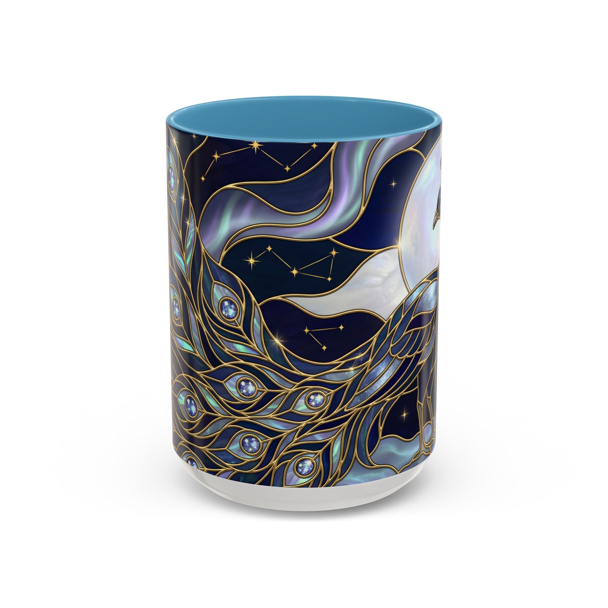 Lunar Peacock Stained Glass Style Mug