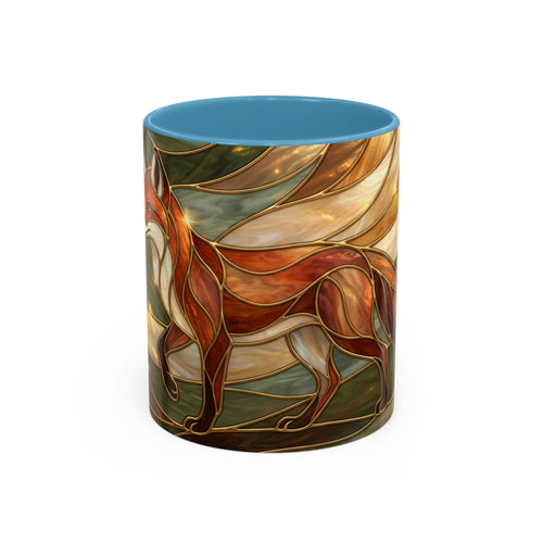 Olive Glow Fox Stained Glass Style Mug