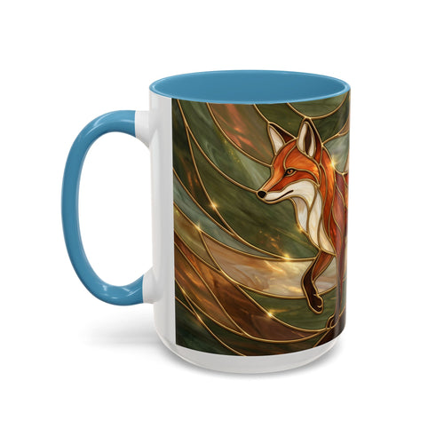 Olive Glow Fox Stained Glass Style Mug