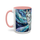Aurora Husky Stained Glass Style Mug