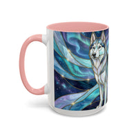 Aurora Husky Stained Glass Style Mug