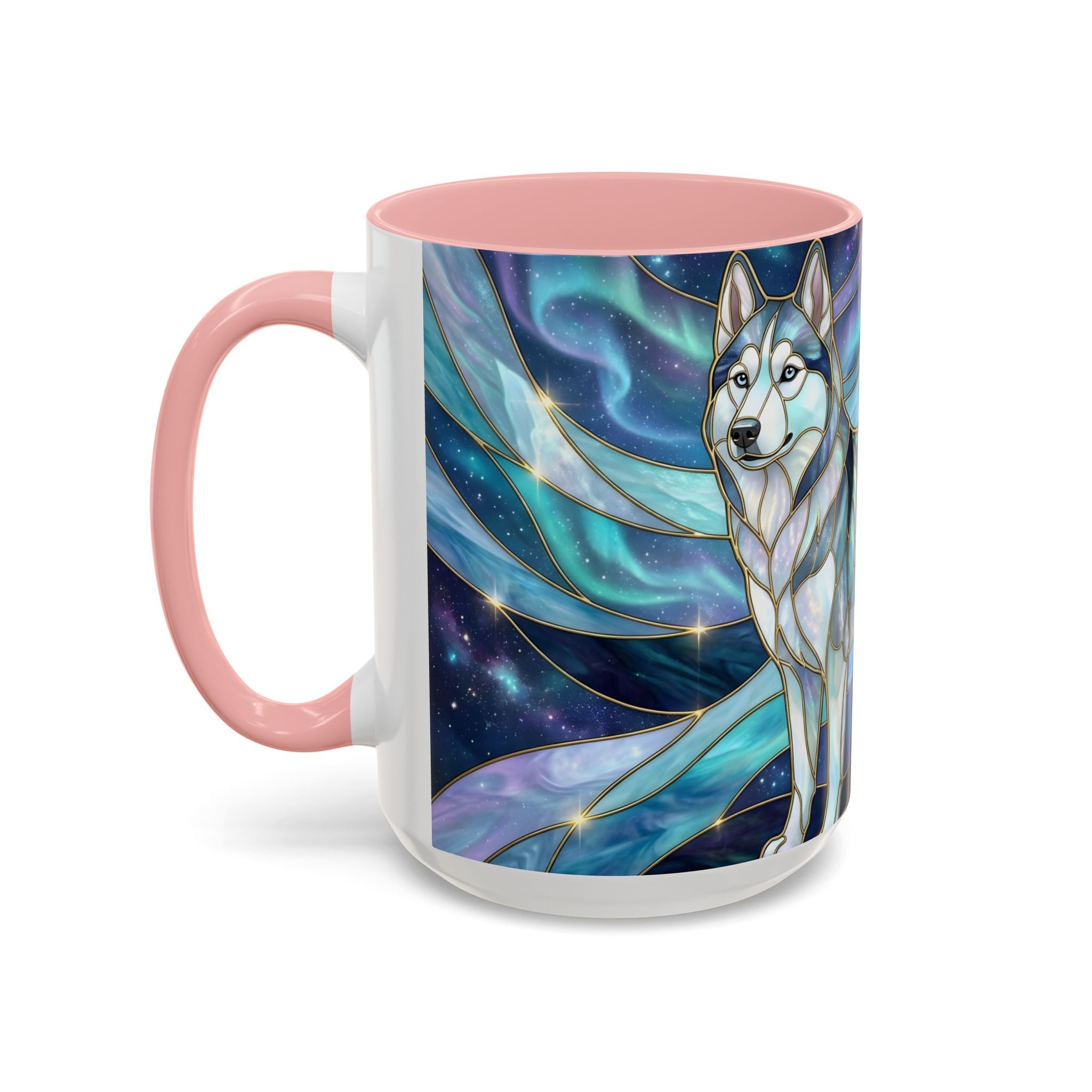 Aurora Husky Stained Glass Style Mug