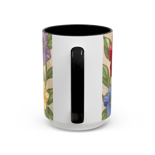 Garden Bloom Hummingbird Stained Glass Style Mug