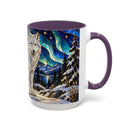 Aurora Lake Wolf Stained Glass Style Mug