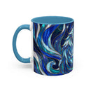Cobalt Wolf Guardian Stained Glass Style Mug