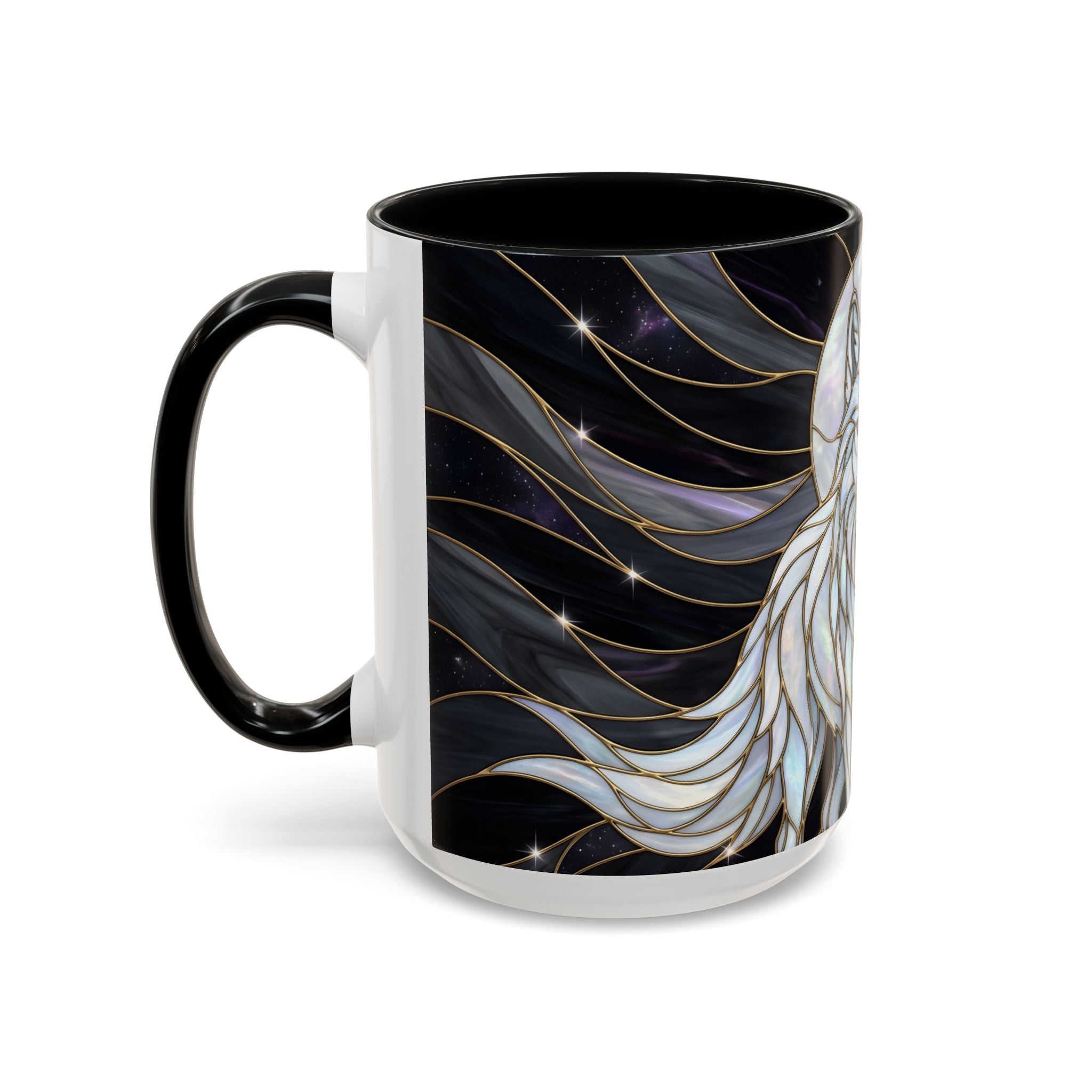 Night Wolf Stained Glass Style Mug