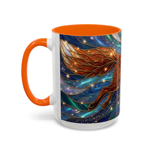 Celestial Running Fox Stained Glass Style Mug