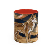 Nightscape Wolf Moon Stained Glass Style Mug