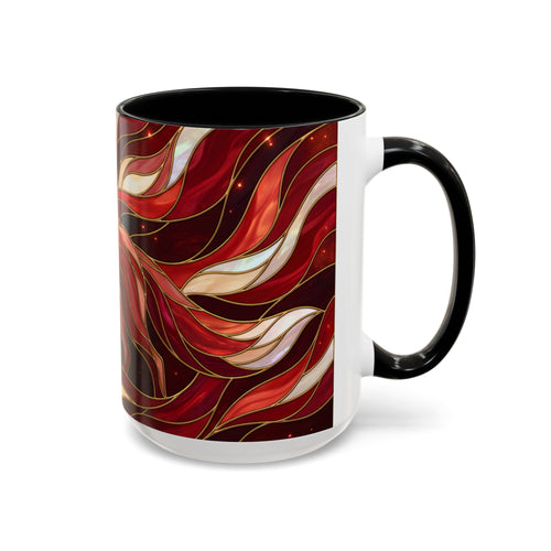 Scarlet Glow Fox Stained Glass Style Mug