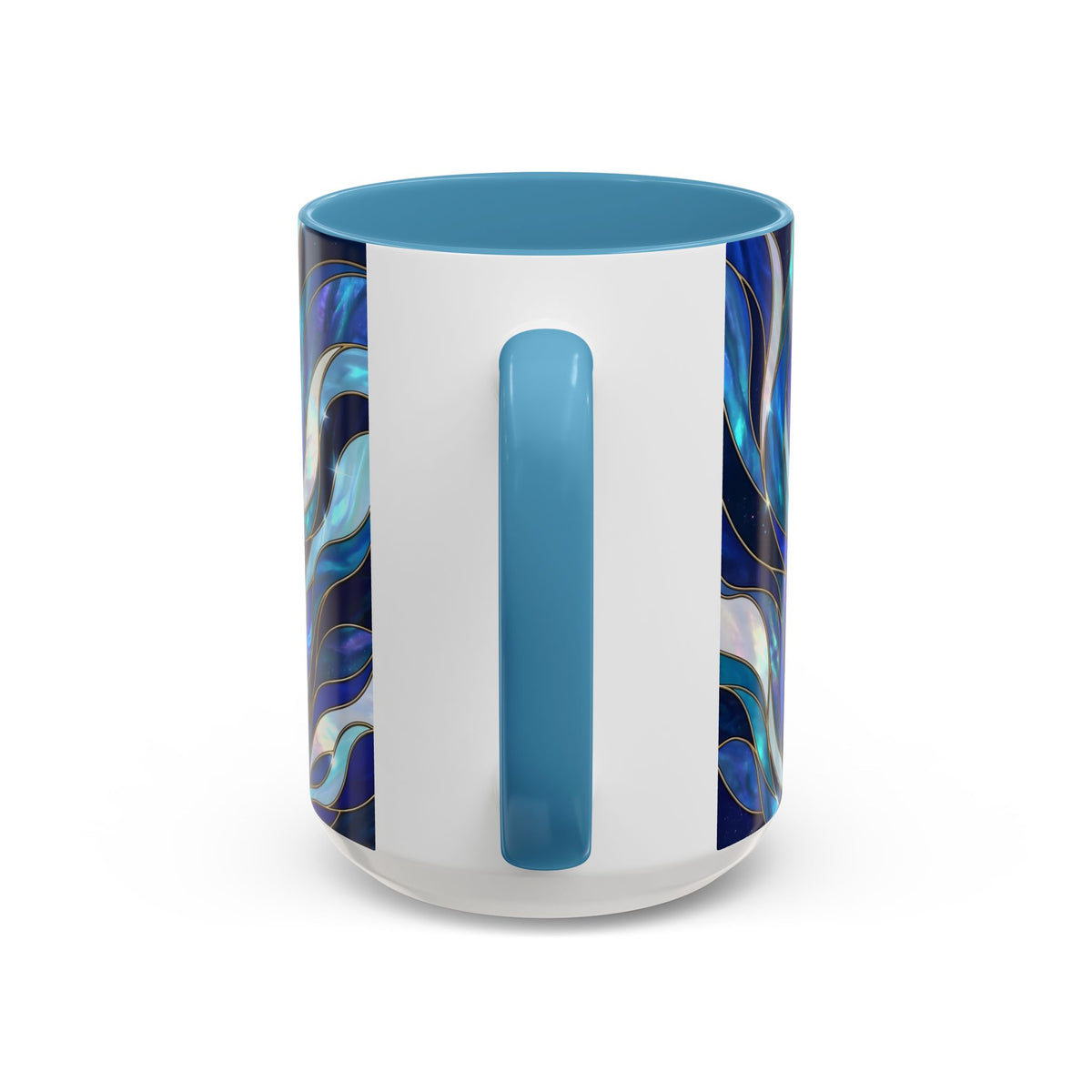 Cobalt Wolf Family Stained Glass Style Mug