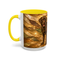 Honey Glow Chocolate Labrador Retriever Stained Glass Style Mug