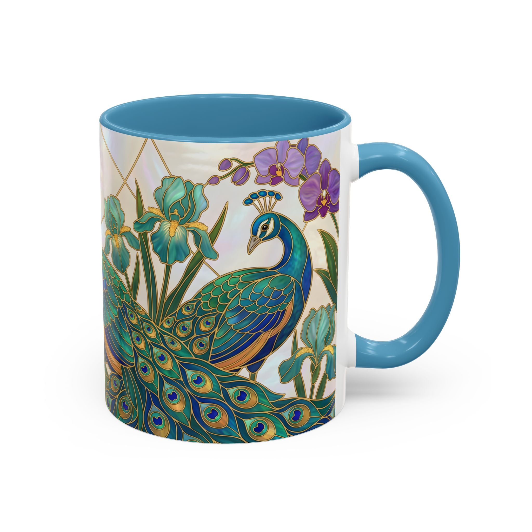Garden Peacock Stained Glass Style Mug