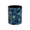 Blue Wolf Stained Glass Style Mug