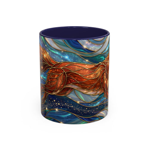 Celestial Running Fox Stained Glass Style Mug