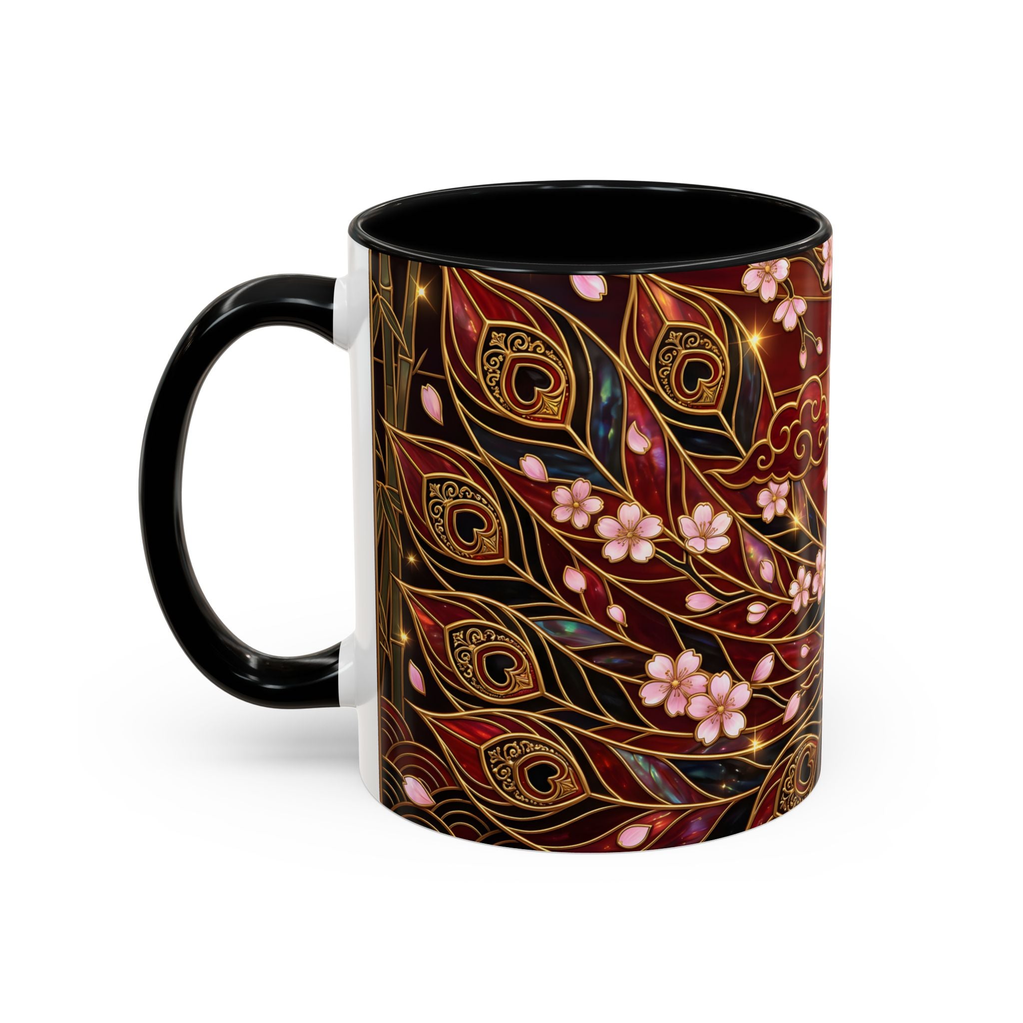 Sakura Peacock Stained Glass Style Mug