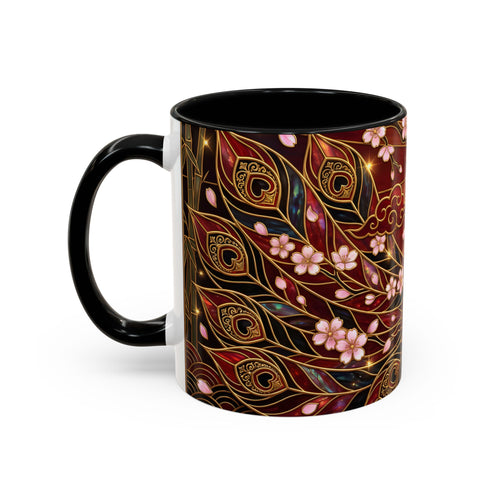 Sakura Peacock Stained Glass Style Mug
