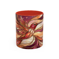 Rose Glow Hummingbird Stained Glass Style Mug
