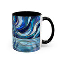 Cobalt Wolf Reflection Stained Glass Style Mug