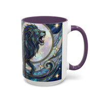 Sapphire Lion Stained Glass Style Mug