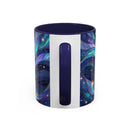 Moonlit Lake Wolf Stained Glass Style Mug