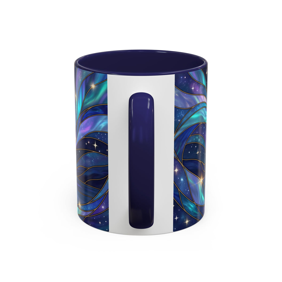 Moonlit Lake Wolf Stained Glass Style Mug