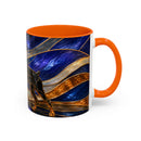 Blue Wave Doberman Pinscher Stained Glass Style Mug