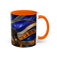 Blue Wave Doberman Pinscher Stained Glass Style Mug