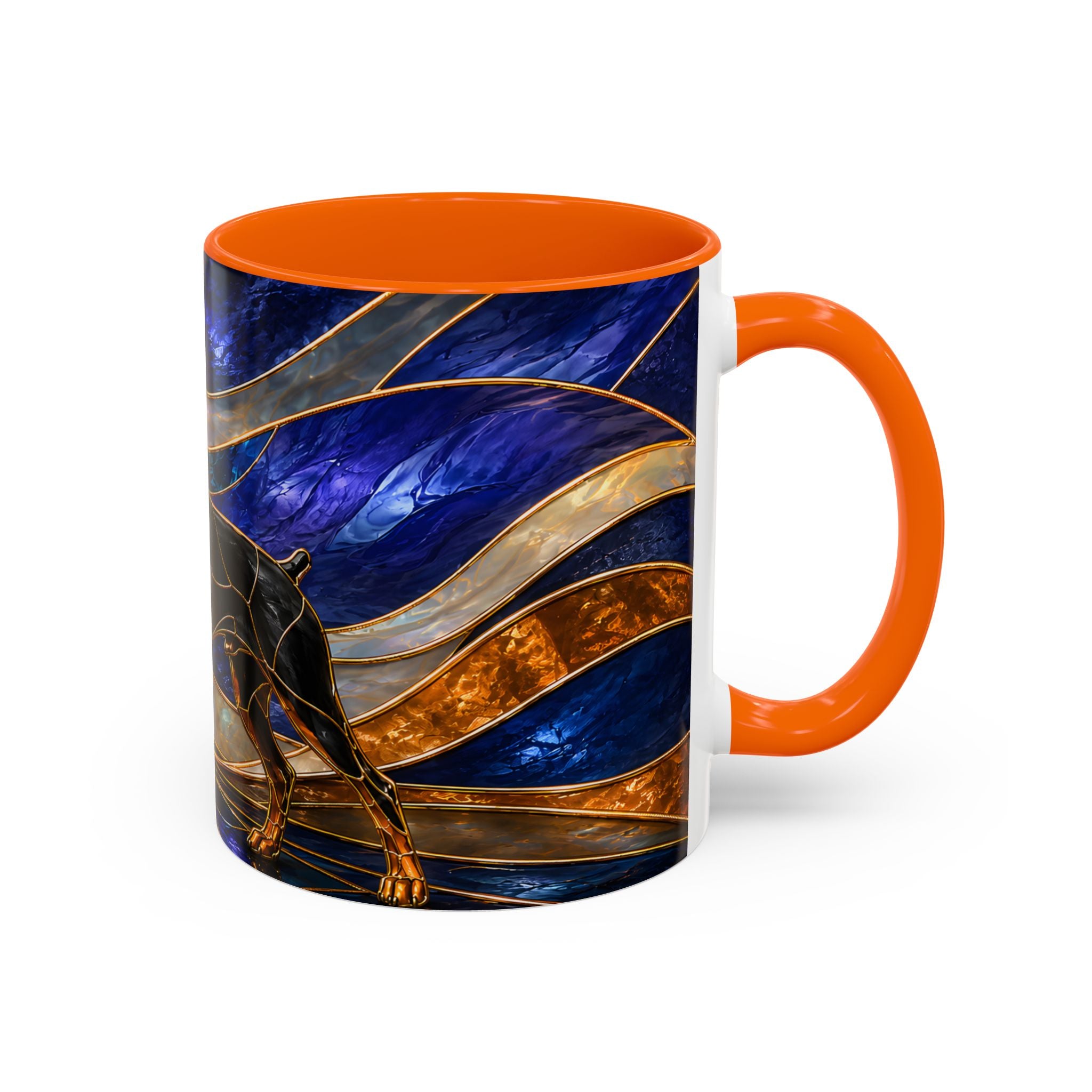 Blue Wave Doberman Pinscher Stained Glass Style Mug