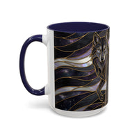 Obsidian Wolf Stained Glass Style Mug