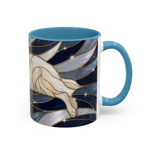 Navy Glow Great Pyrenees Stained Glass Style Mug