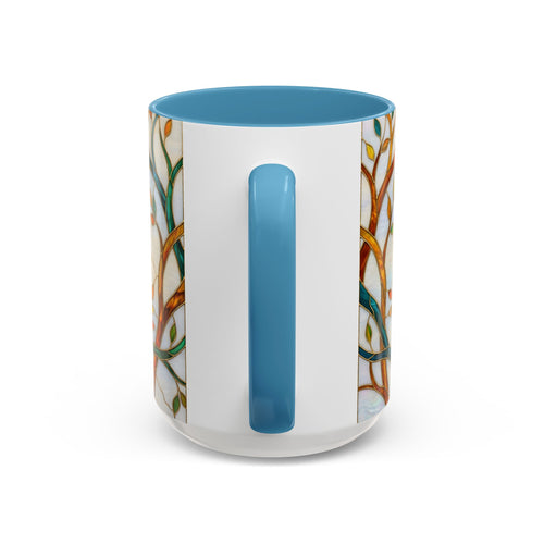 Elegant Peacock Stained Glass Style Mug