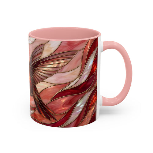 Scarlet Bloom Hummingbird Stained Glass Style Mug