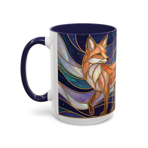Aurora Fox Stained Glass Style Mug