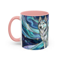 Aurora Husky Stained Glass Style Mug