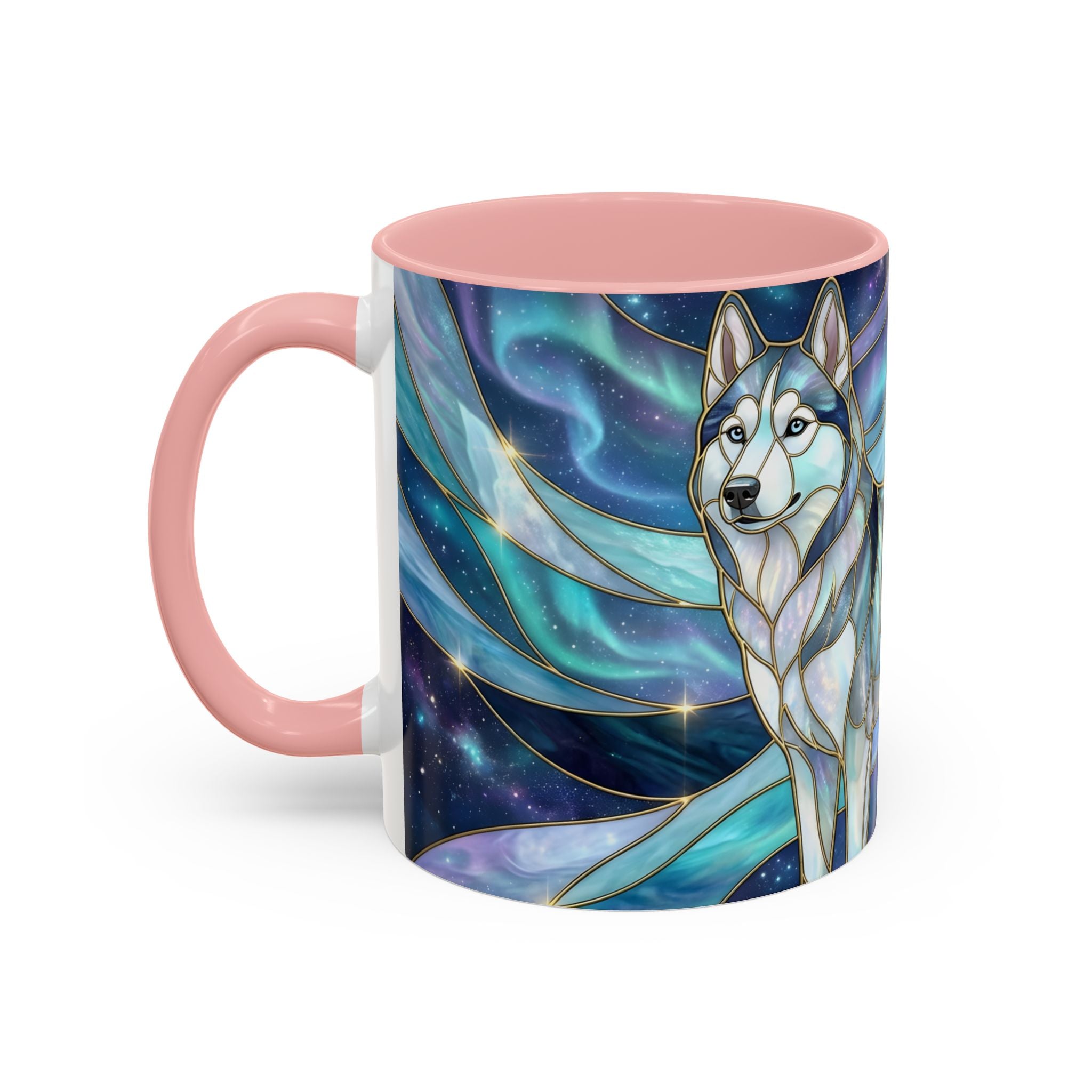 Aurora Husky Stained Glass Style Mug