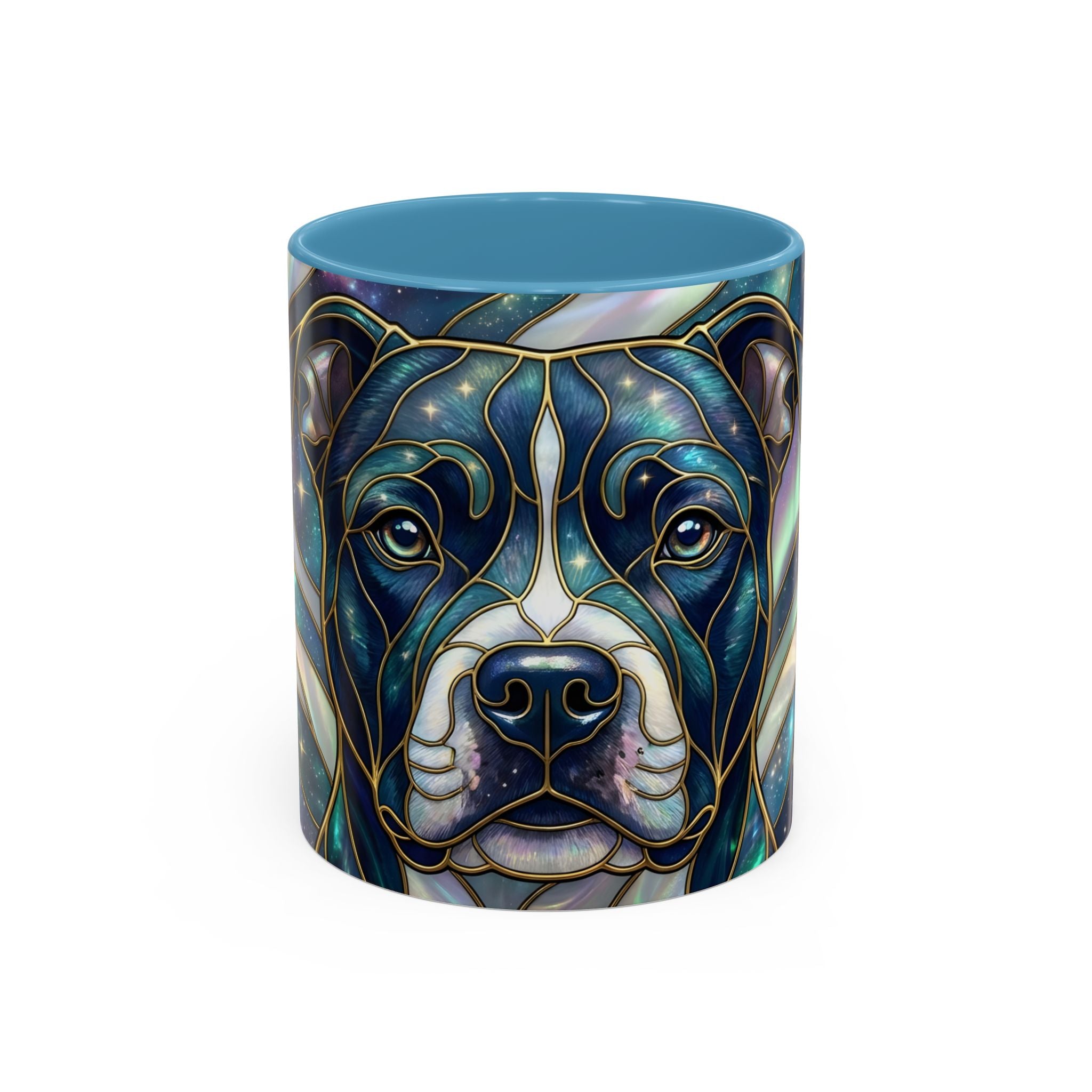 Aurora Glow Staffy Stained Glass Style Mug