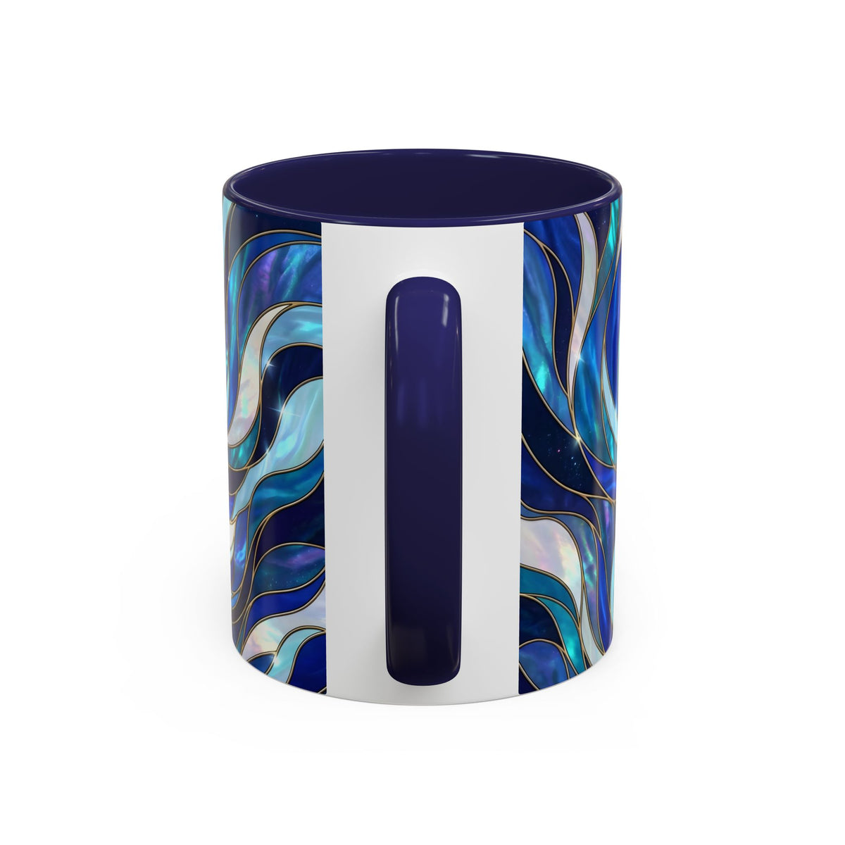 Cobalt Wolf Howl Stained Glass Style Mug