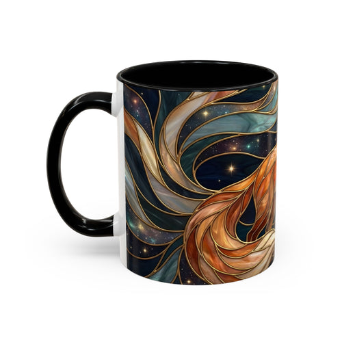 Celestial Night Fox Stained Glass Style Mug
