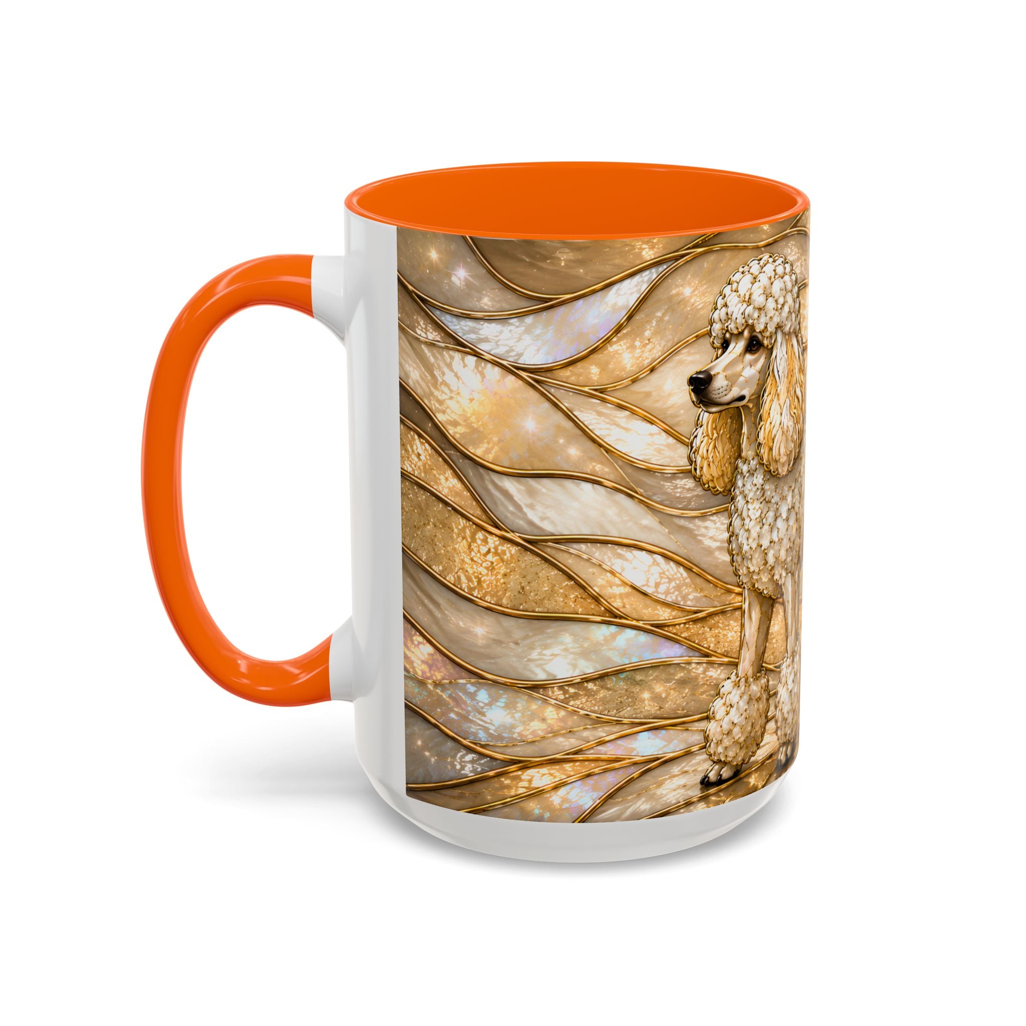 Golden Glow Poodle Stained Glass Style Mug