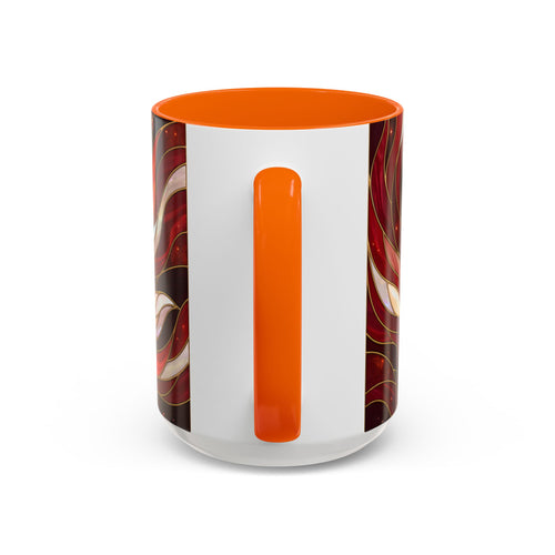 Scarlet Glow Fox Stained Glass Style Mug