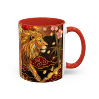 Sakura Lion Stained Glass Style Mug