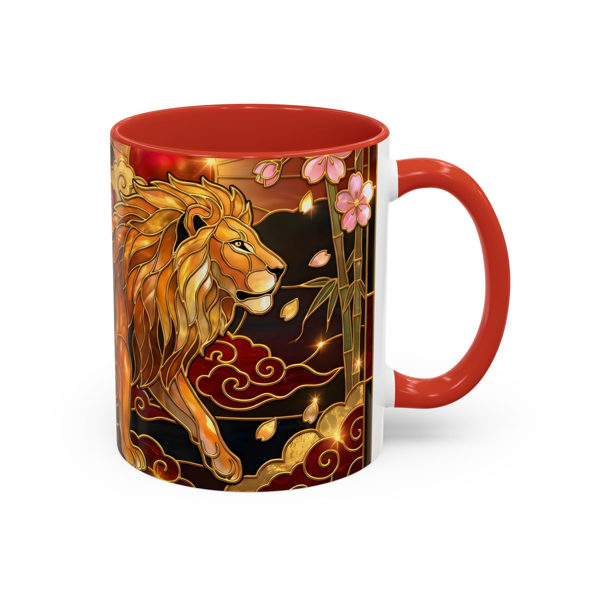 Sakura Lion Stained Glass Style Mug
