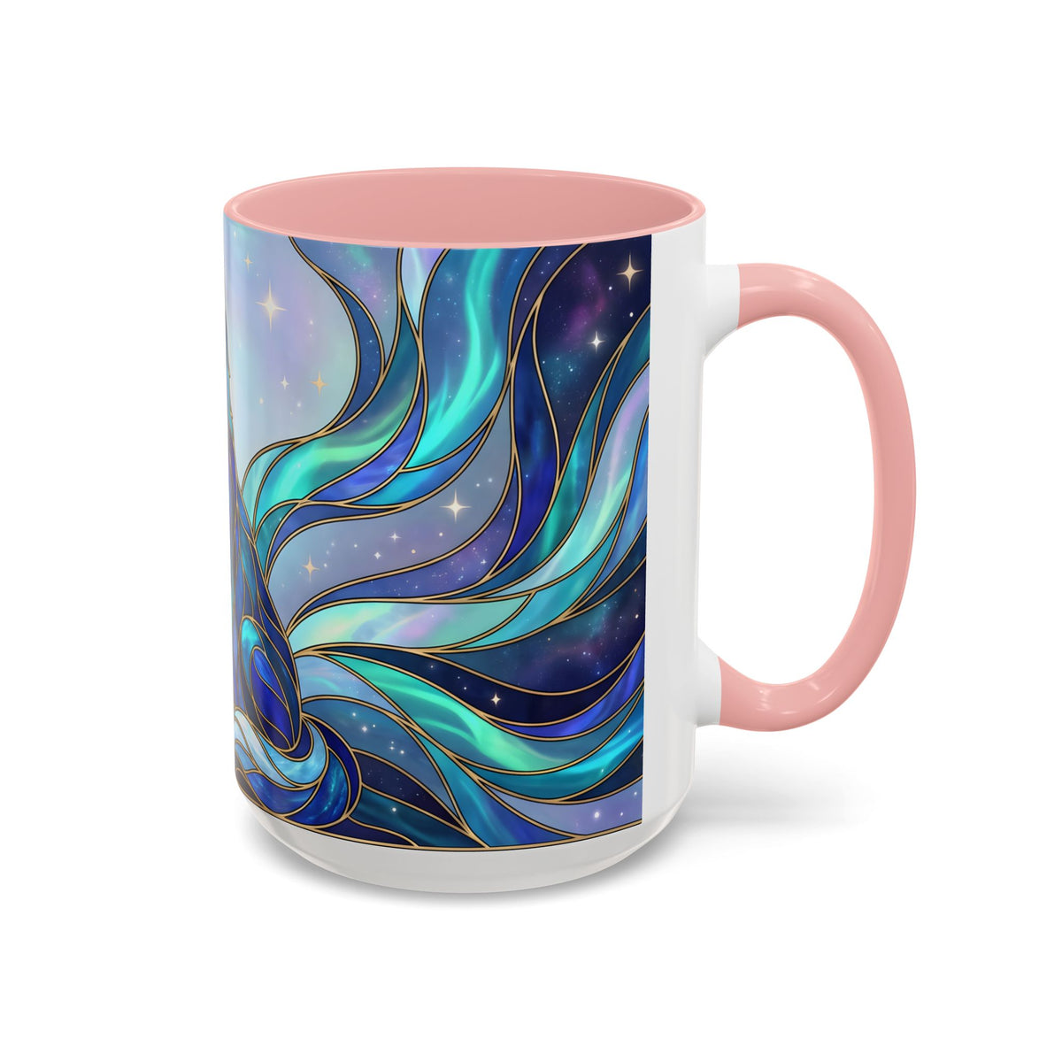 Aurora Wolf Stained Glass Style Mug