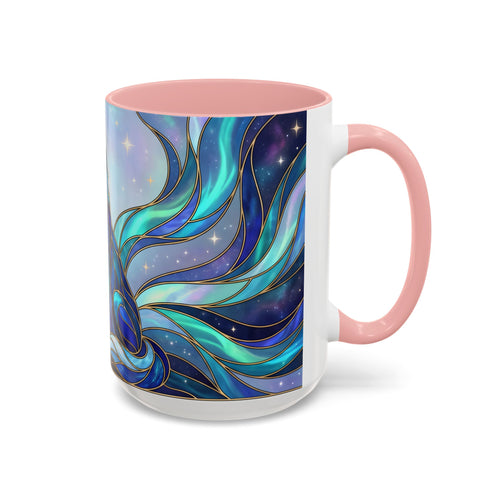 Aurora Wolf Stained Glass Style Mug